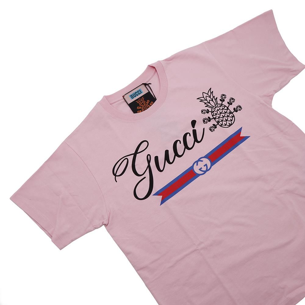 グッチ Tシャツ パイナップル ロゴ コットン メンズサイズXS 616036 