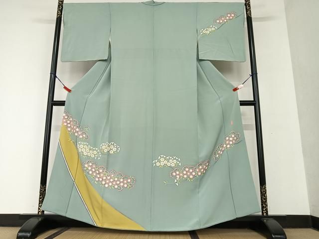 平和屋着物○本加賀友禅作家 木村喜博 訪問着 草花文 正絹 逸品  