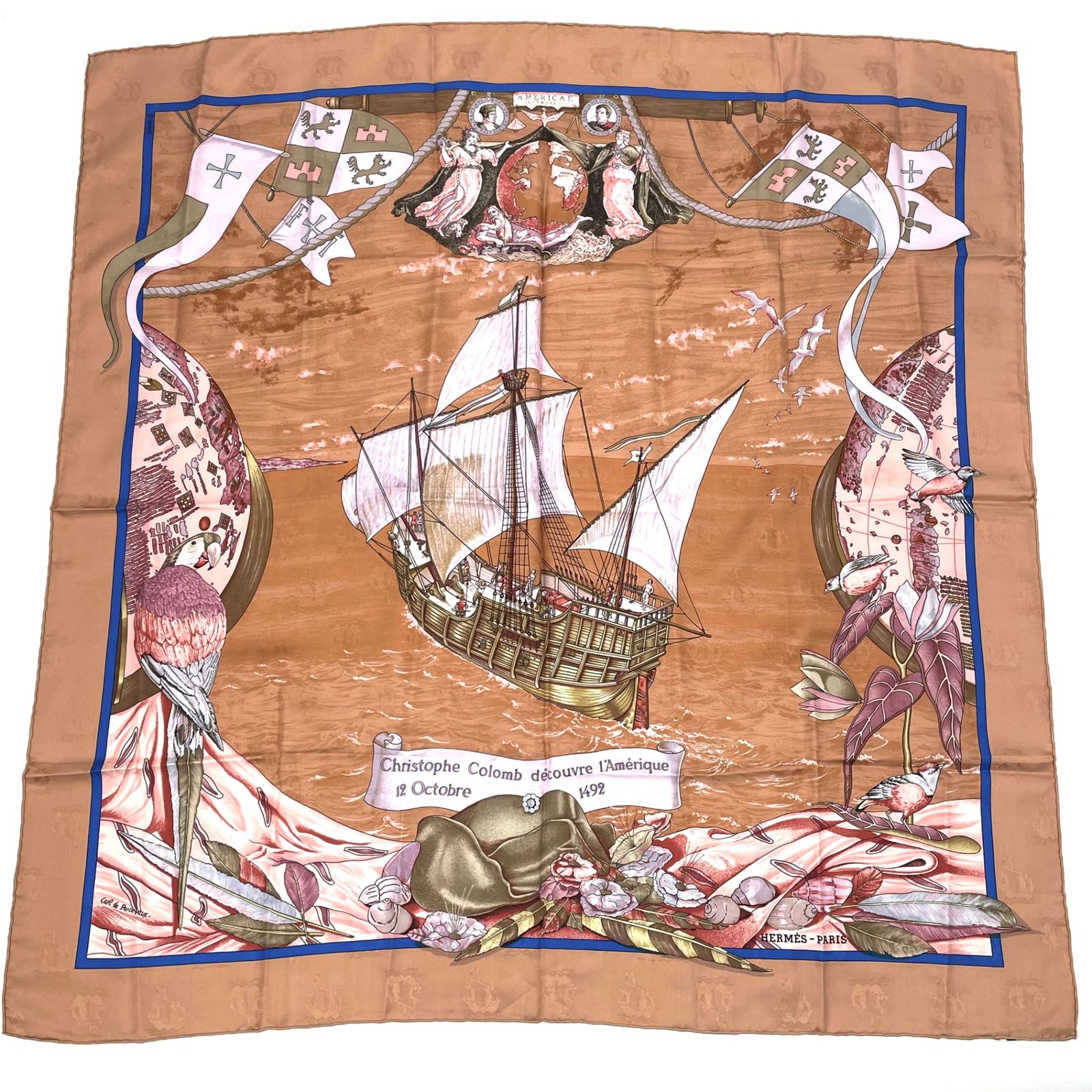 レア 美品 HERMES エルメス スカーフ カレ90 シルク Christophe