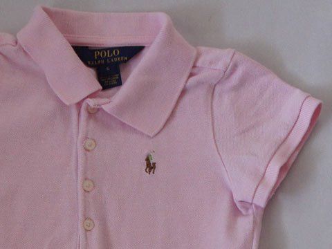 ポロ ラルフローレン polo ralph lauren アウトレット 子供服 女の子 6歳 約 120cm 半袖 ワンピース ピンク ポロ地 スモールポニー 春 夏 ★3 ガールズ 女児 キッズ 【中古】 ユーズド リサイクル こども