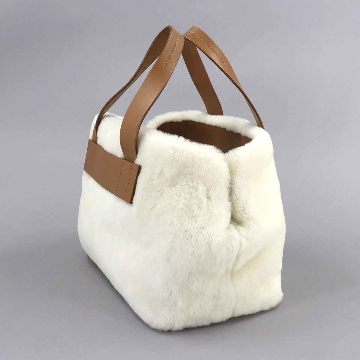 未使用 展示品 ミュウミュウ MIUMIU 2way トート バッグ シープファー  