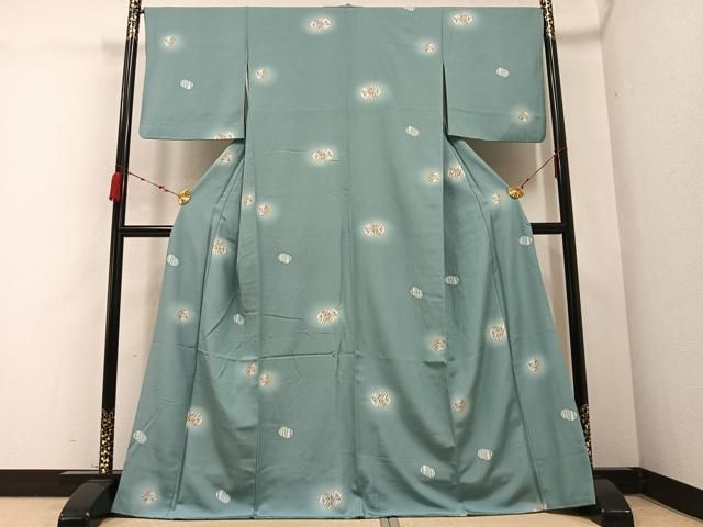 平和屋着物○上質な小紋 型染め 丸文 蛍暈し 正絹 逸品 AABB3679ph