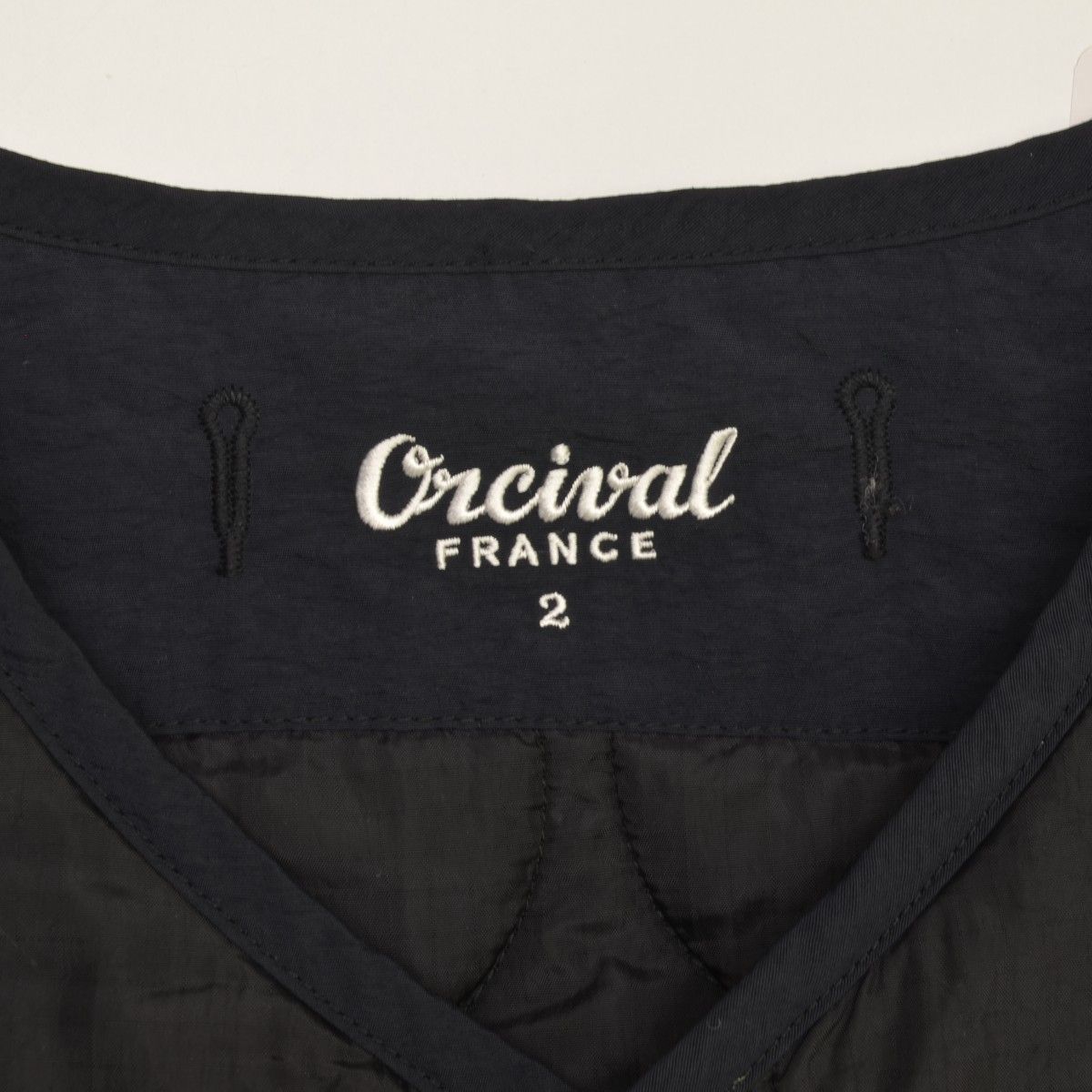【ORCIVAL】NYR キルト カラーレス ノーカラーキルティングジャケット