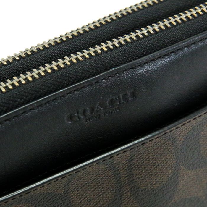 コーチ COACH ダブルジップ トラベル オーガナイザー レザー PVC