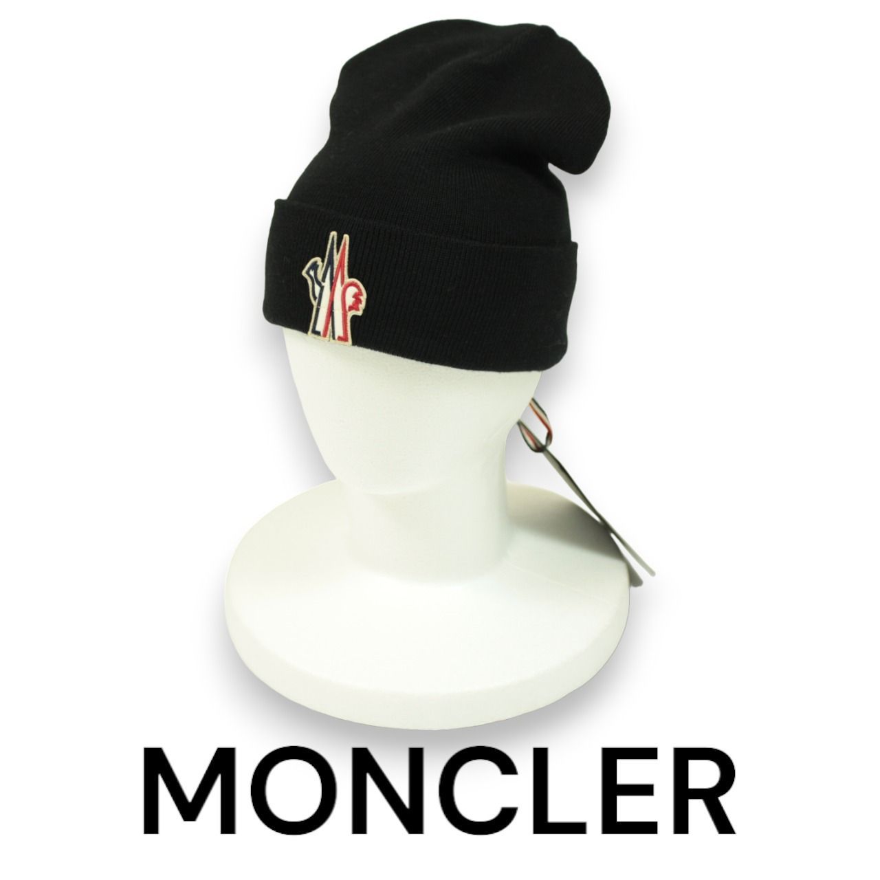 色は黒でサイズはフリーですモンクレール グルノーブル ニット ビーニー moncler grenoble