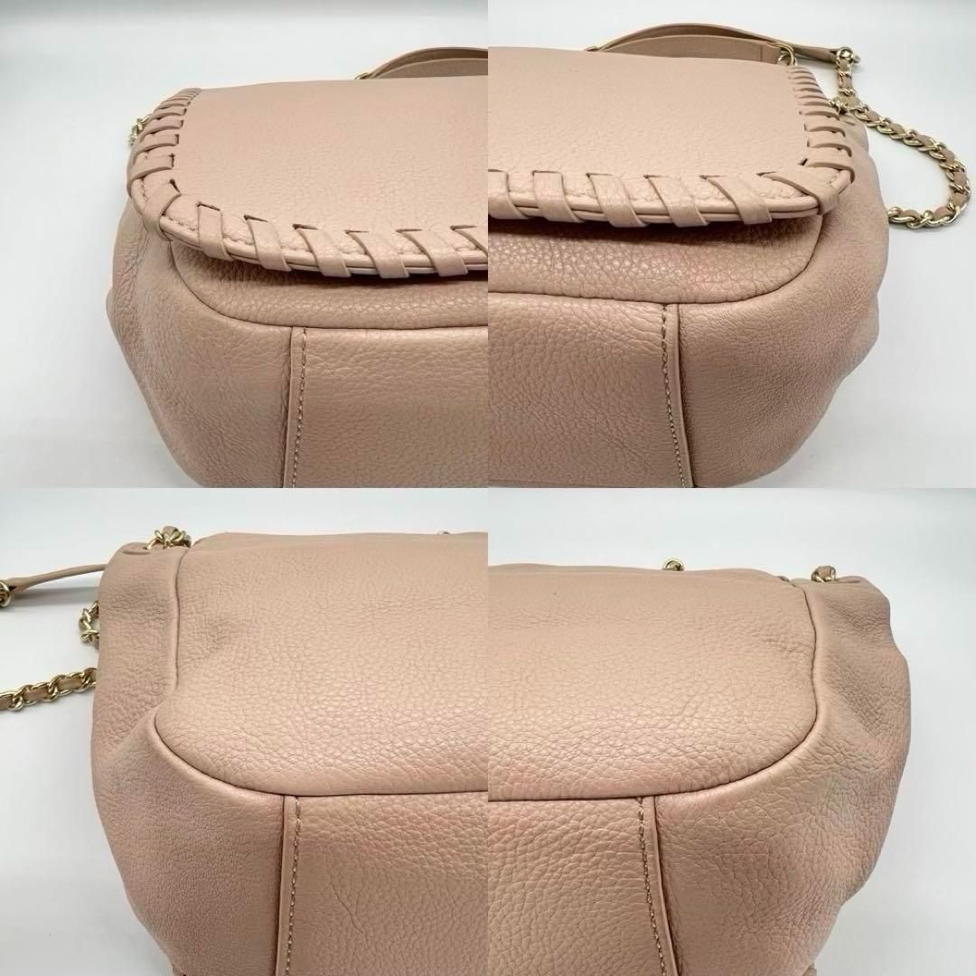 【美品】ToryBurch マリオン ハンドバッグ 2way ピンクベージュ 美品】ToryBurch マリオン ハンドバッグ 2way ピンクベージュ