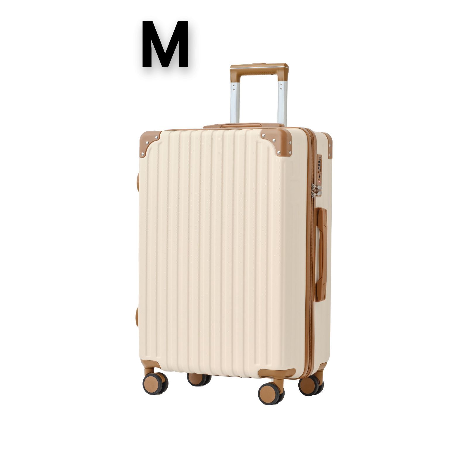 最低価格 ?3個 ❗当店人気 №1?ベージュ RIOU キャリーケース スーツケース レディース 単品 Mサイズ ベージュ 一部配送先を除く 無くなり次第終了 添付画像のミニケースは付いておりません