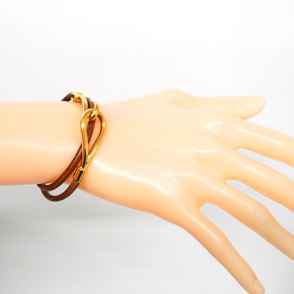 エルメス ジャンボ ブレスレット ブラウン ゴールド レザー フック 茶色 HERMES(エルメス) / ジャンボフック/ブレスレット/レザー