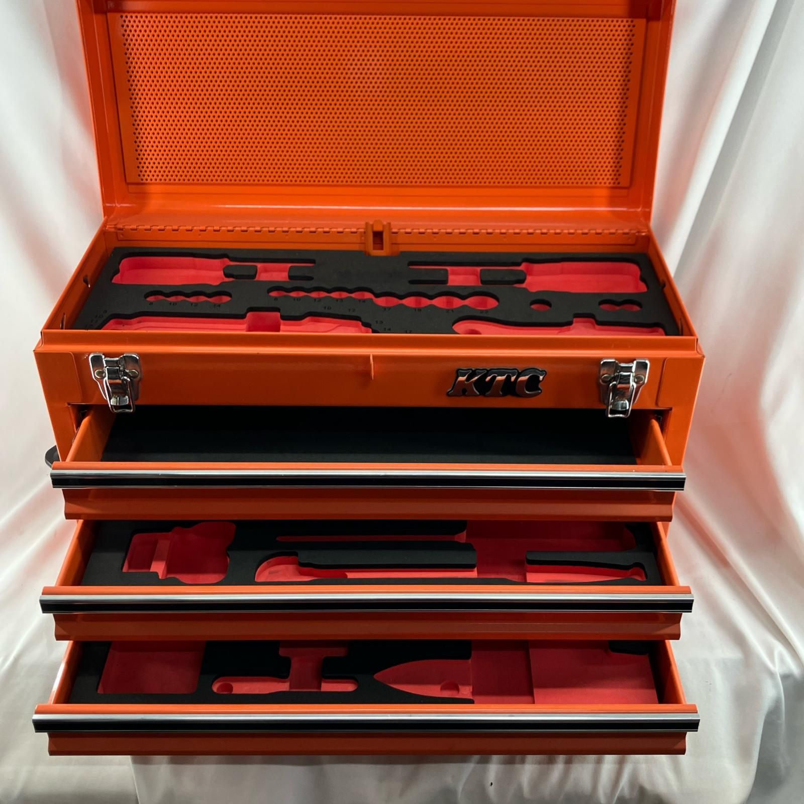 KTC ケーティーシー 工具ケース 4段 SKX0213 オレンジ トレイ付き 一部サビ有