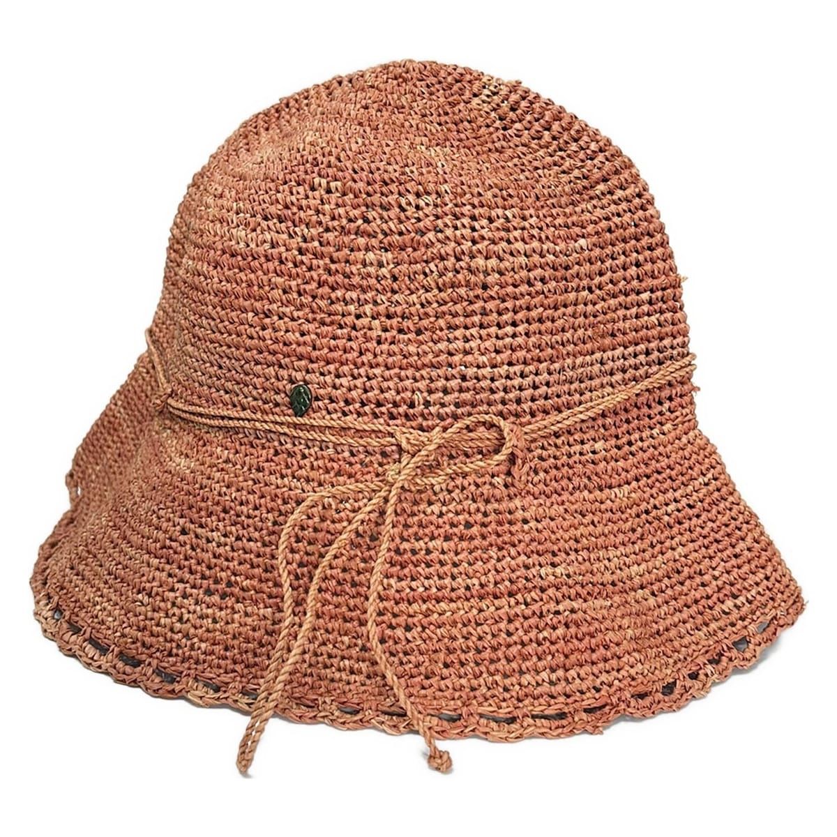 ヘレンカミンスキー透かし編み麦わら帽子 オレンジリボン付き ヘレンカミンスキー 麦わら帽子 限定色 ヘレンカミンスキー透かし編み