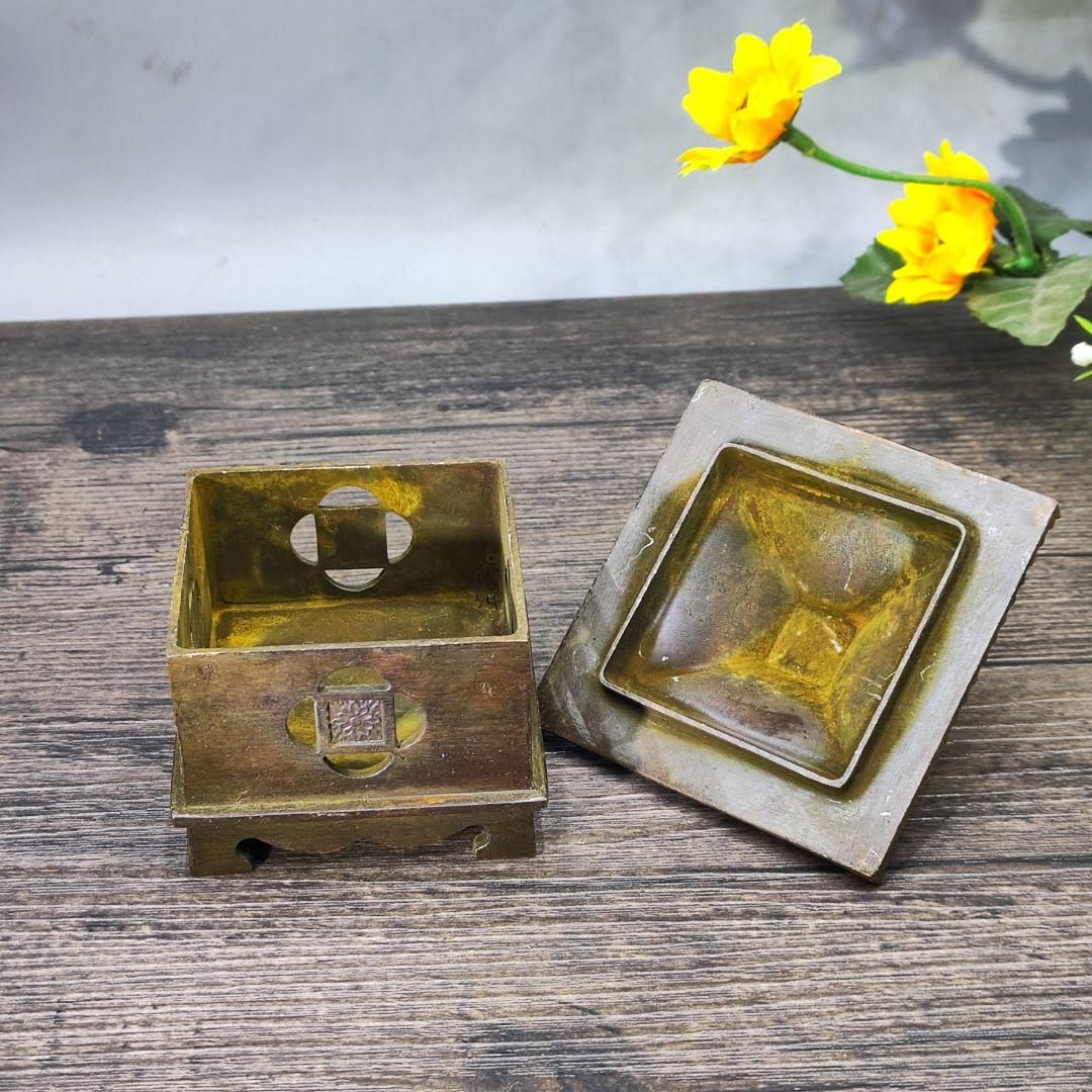 銅細工 家盤香炉 檀香 線香薫炉 香道具 装飾品 工芸品 美術品