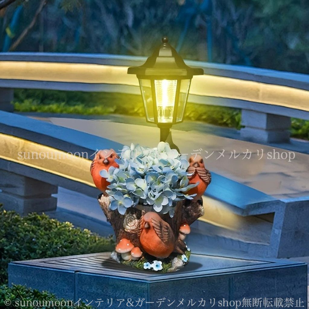 雑貨 バード ガーデンライト インテリア おしゃれ とり ガーデン 動物 赤 ガーデンインテリア アニマル お洒落 4-7 庭の装飾 鳥 ガーデニング 樹脂 庭 かわいい ガーデン雑貨 ソーラー 見ざる聞かざる言わざる