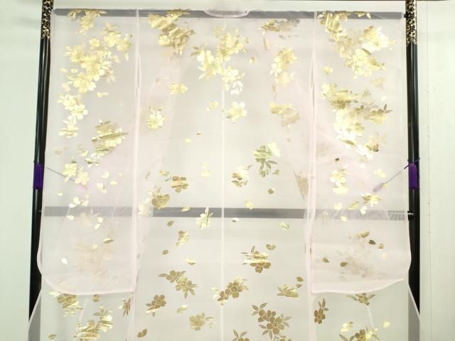 平和屋着物■極上　お引きずり・お引き摺り・引き振袖　オーガンジー　草花文　暈し染め　逸品　CZAA2979s5 平和屋着物□極上 お引きずり・お引き摺り・引き振袖 オーガンジー