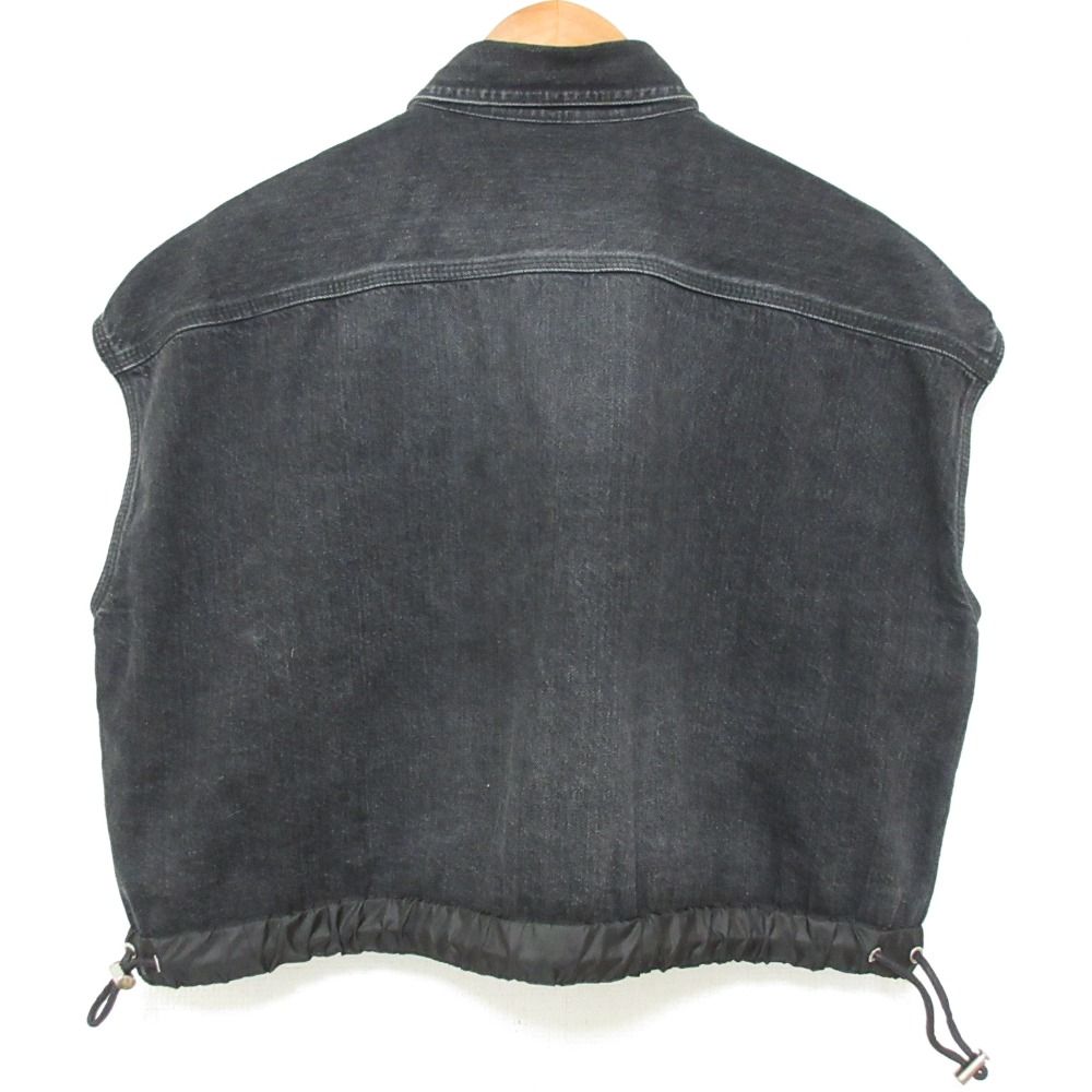 24 SS sacai サカイ ワイドシルエット ノースリーブ デニムシャツジャケット 24-07136 サイズ1 ブラック レディース 古着