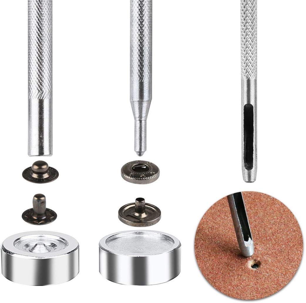 迅速発送】レザークラフト スナップボタン 120組 4色 12.5mm 留め金具