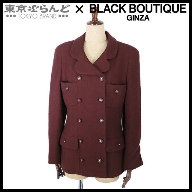 シャネル CHANEL ダブル ジャケット P05799V04335 ボルドー ウール