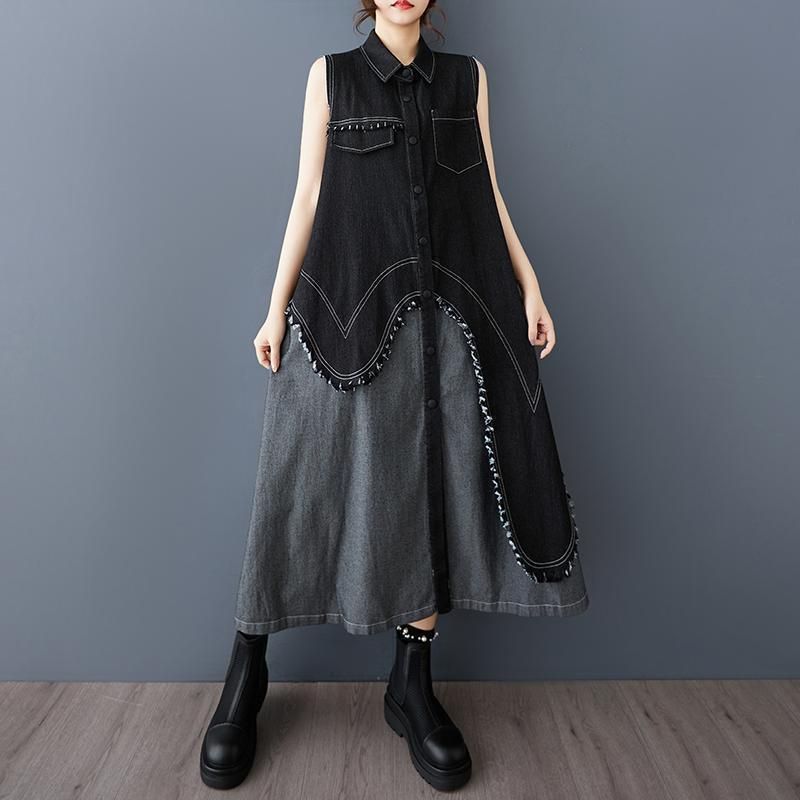 大きいサイズ デニム　ワンピース　ノースリーブ　レディース 春夏　 新品