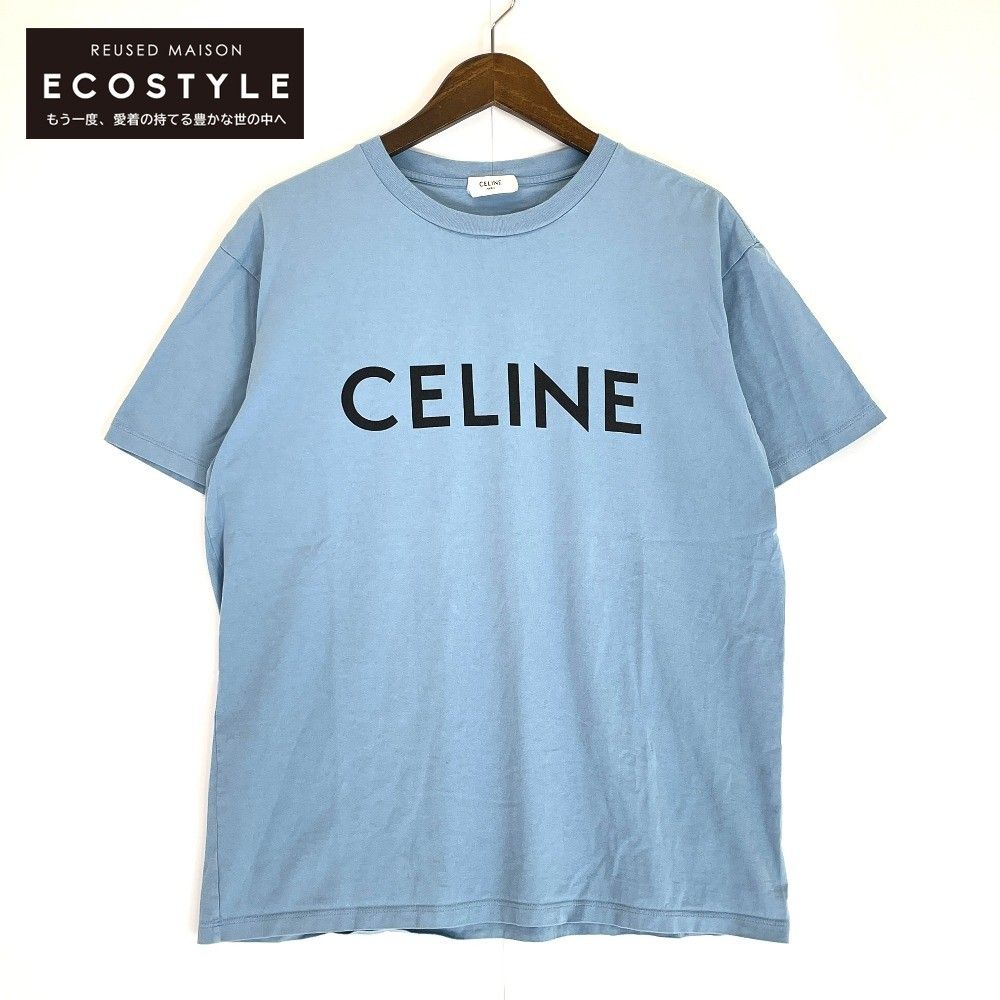 CELINE セリーヌ ブルー 2X681671Q ロゴ ルーズTシャツ XS - メルカリ