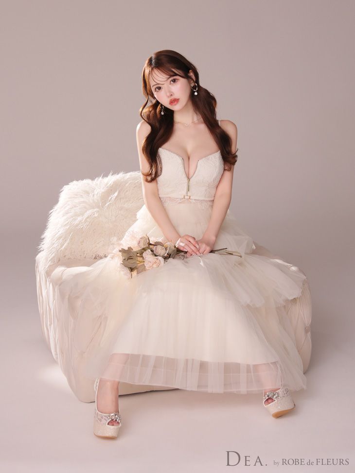 DEA by ROBE 突っ走る de FLEURS 刺繍 フレア ワンピース 