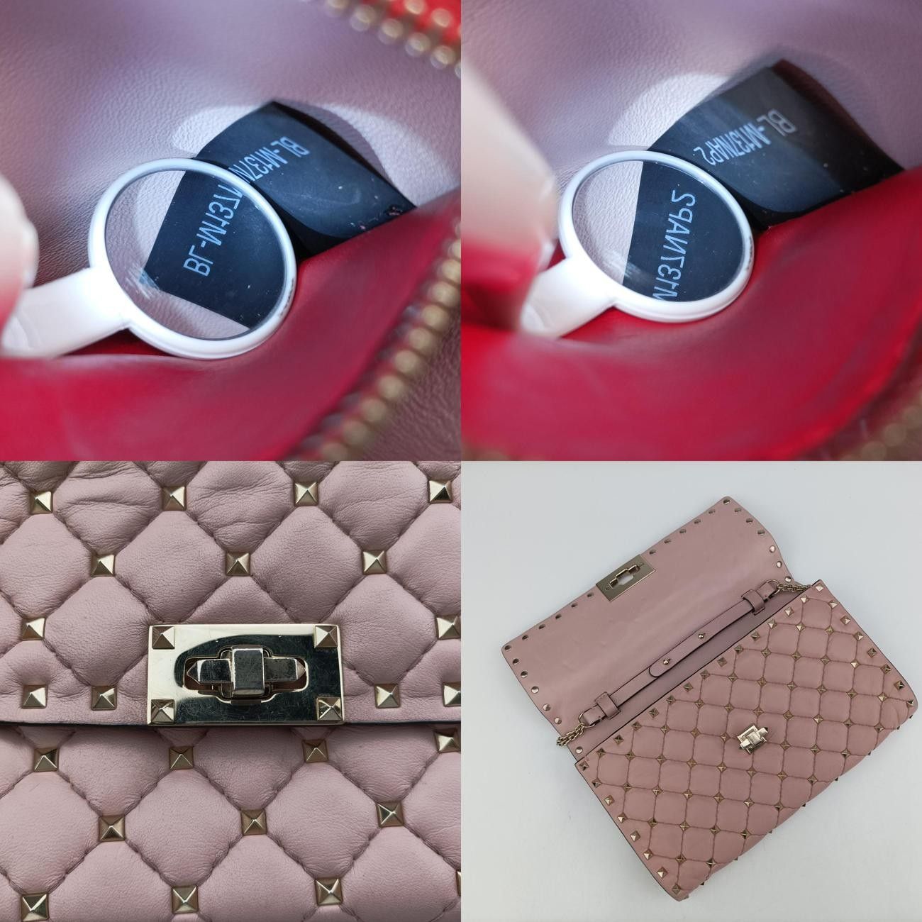 ヴァレンティノValentinoロックスタッズスパイクピンクレザーBL-M137NAP2