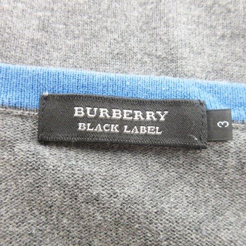 専用　新品　バーバリーブラックレーベル　Vネックニット　グレー×ピンク　サイズ2 BURBERRY BLACK LABEL 「BURBERRY LABEL」 Vネックニット 2