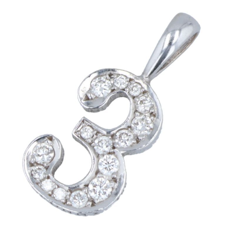 K18WG 3連ダイヤモンドトップ アイファニー Diamond number NO.3 K18WGダイヤモンドネックレス