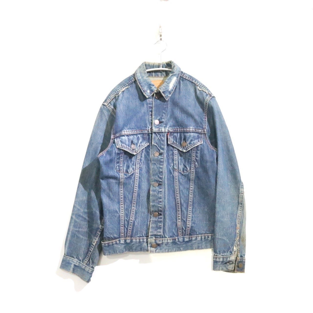 【中古C】Levi's リーバイス M位 メンズ デニムジャケット 60s 70s フォース 70505 ビッグE ボタン裏526 不均等Vタブ 中古C 古着