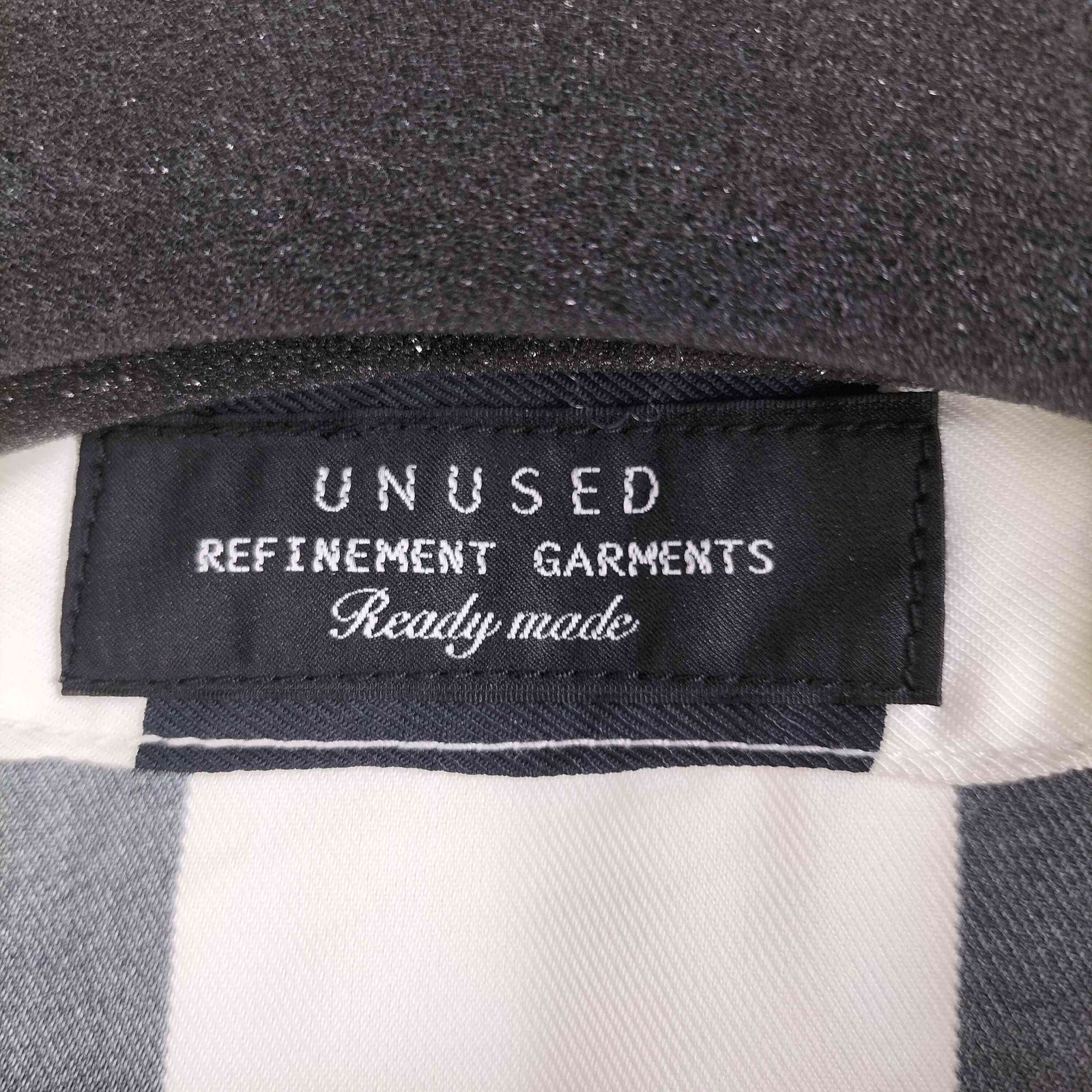アンユーズド UNUSED 14SS チェッカーフラッグジャケット ノーカラー 