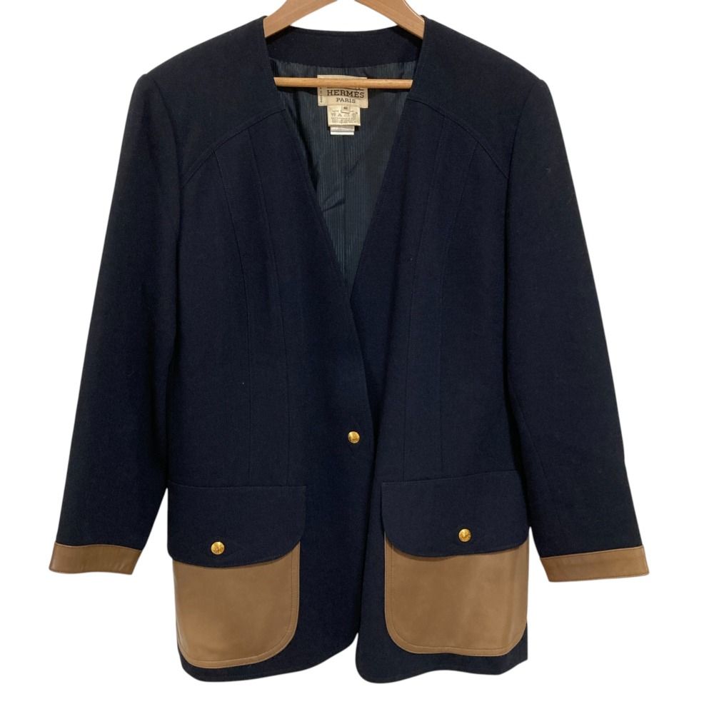 HERMES ジャケット スカート リネン100％ org.jpg