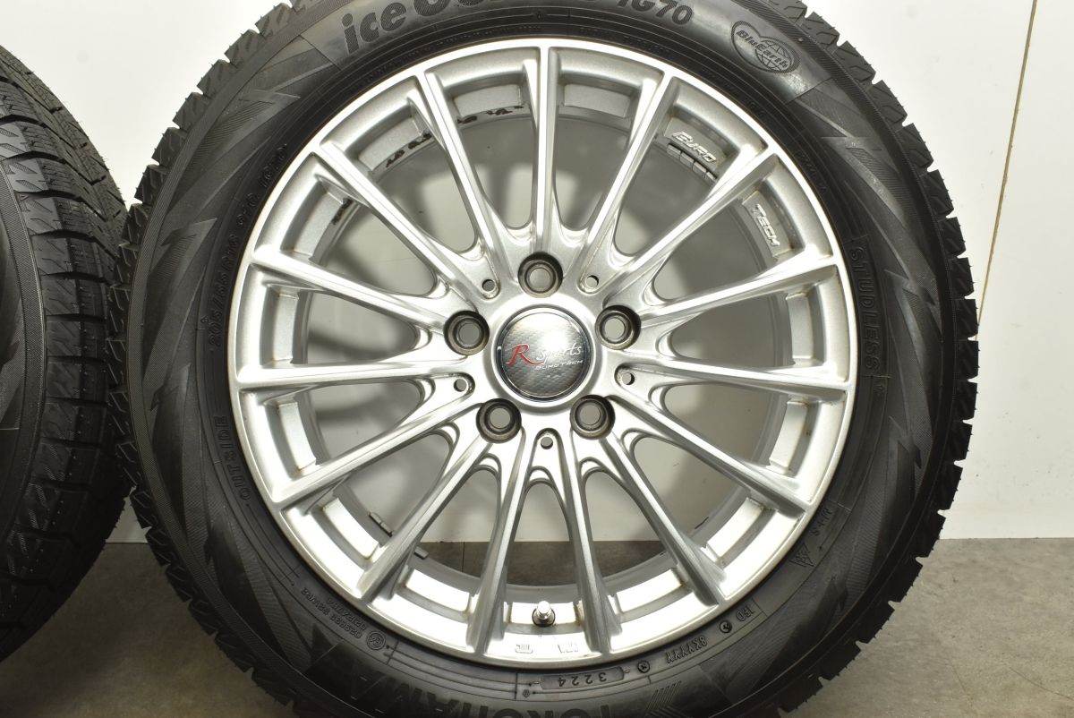 最低の価格！ 製 超バリ溝 ユーロテック Rスポーツ 16in 6.5J 46 PCD112 ヨコハマ アイスガード iG70 205 55R16 アウディ A3 A4 A6 ゴルフ