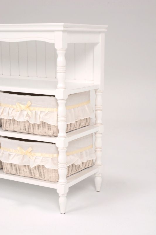 中古美品 ハンプトン アンティーク調かご付きラック 白 ホワイト 中古美品 ハンプトン アンティーク調かご付きラック 白 ホワイト