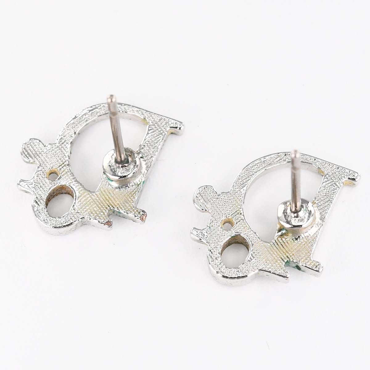 100％品質 Christian Dior クリスチャンディオール ピアス ロゴ シルバー イヤリング