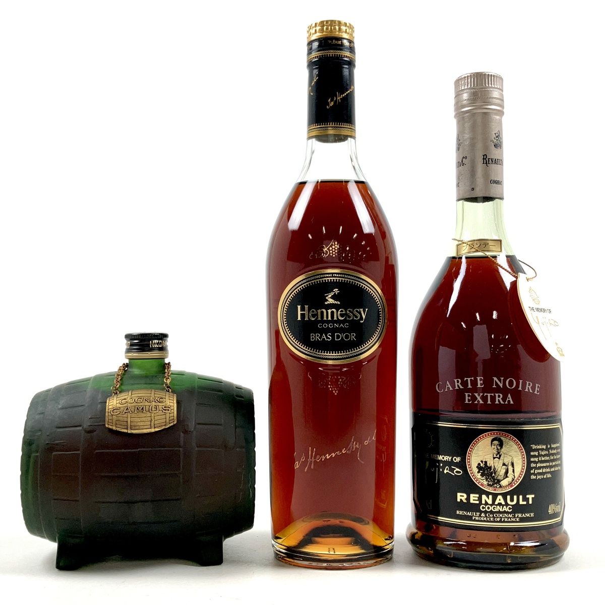 3本 CAMUS Hennessy RENAULT CARTE NOIRE コニャック 700ml ブランデー セット 【古酒】