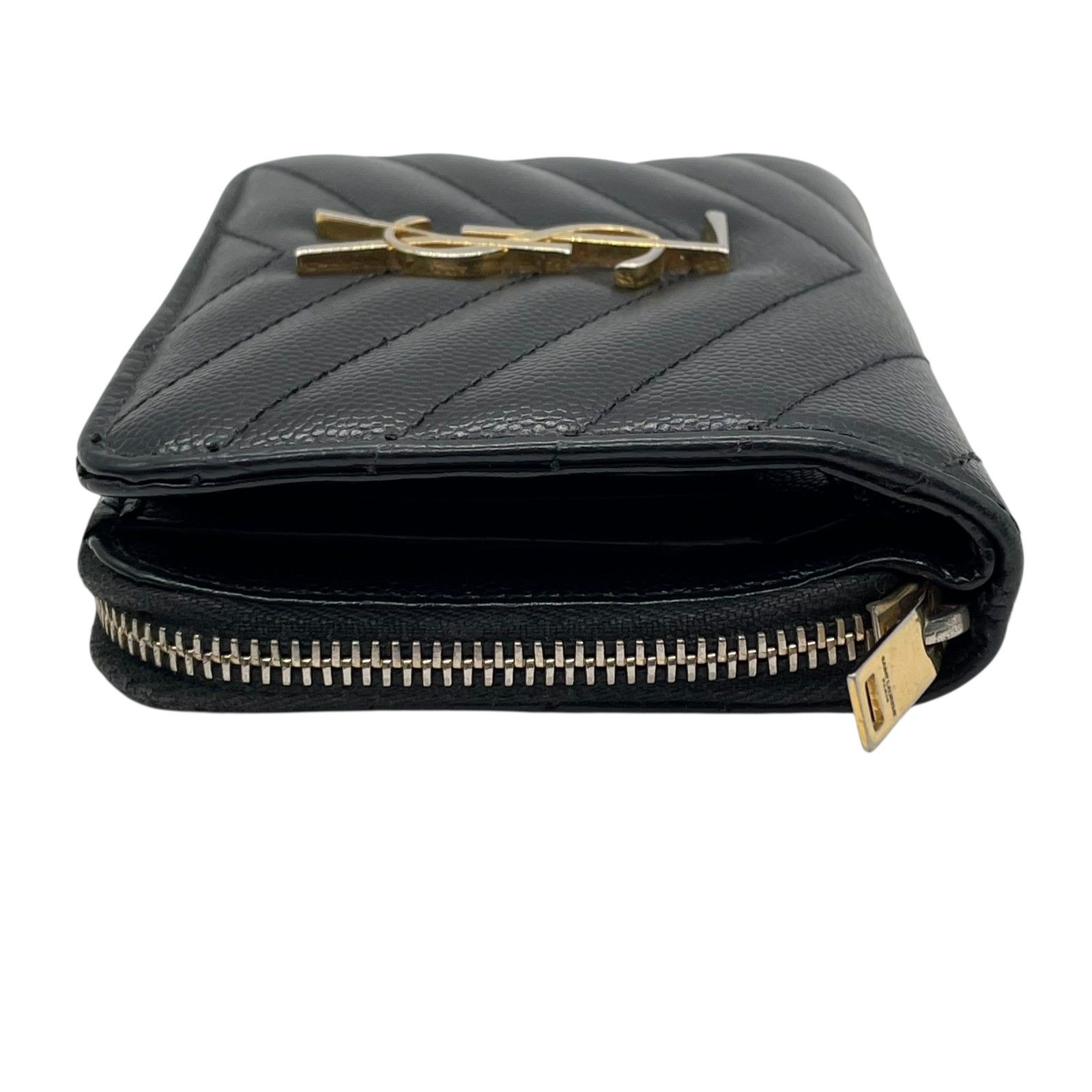 サンローランパリ コンパクトウォレット 折り財布 黒 YSL
