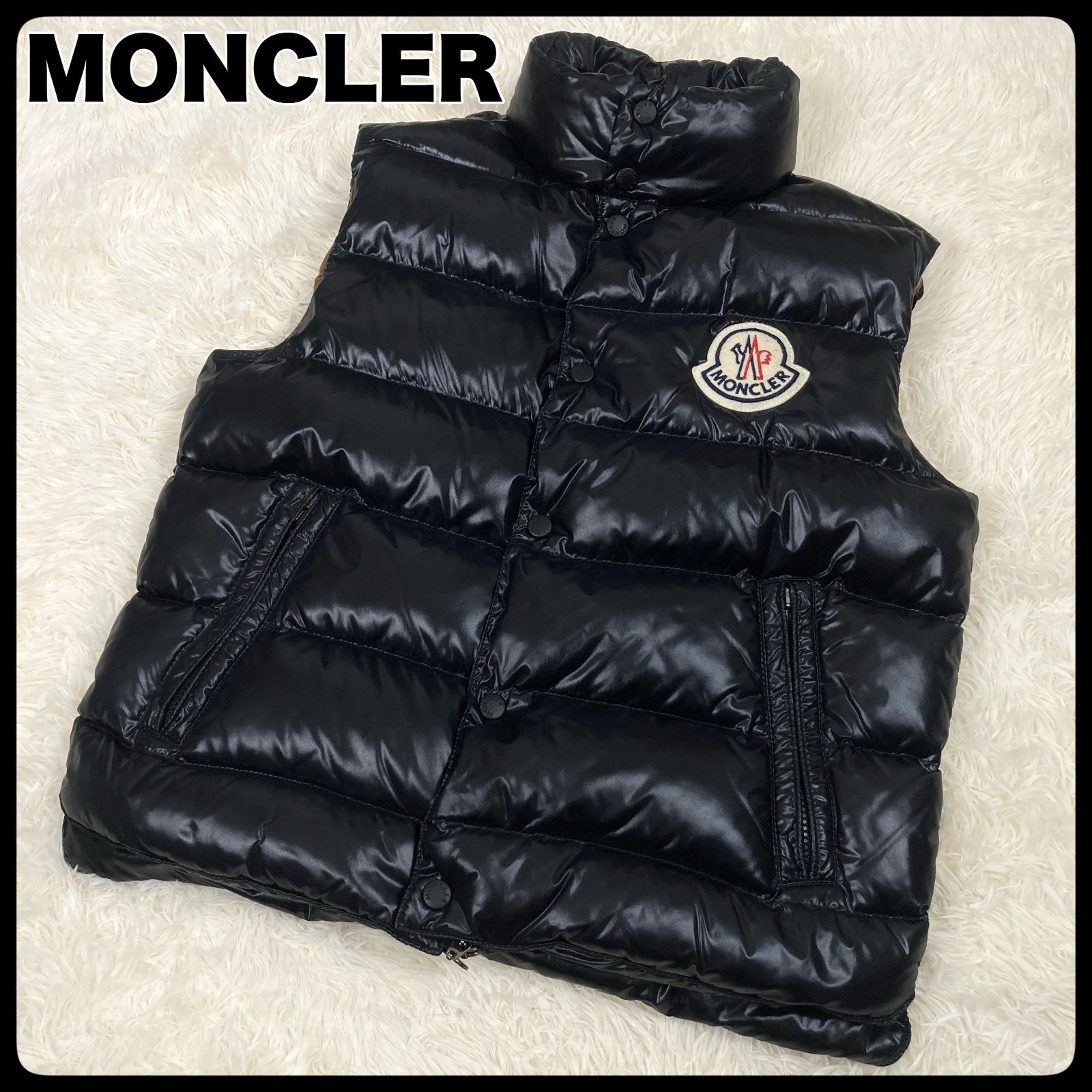 MONCLER ブラック ジップアップベスト ブラック Rocoqueダウンベスト