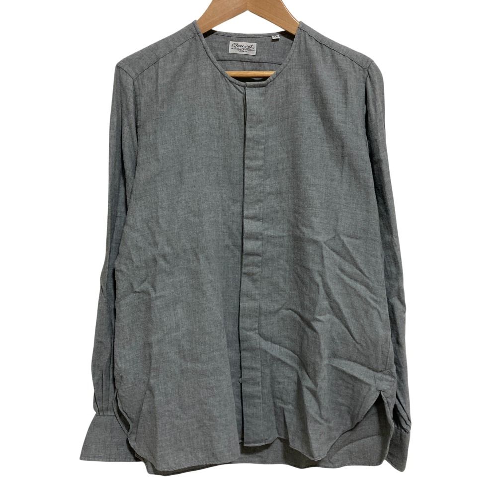 Charvet シャルべ　グレー チェック柄 長袖シャツ Charvet シャルべチェックシャツ - メルカリ