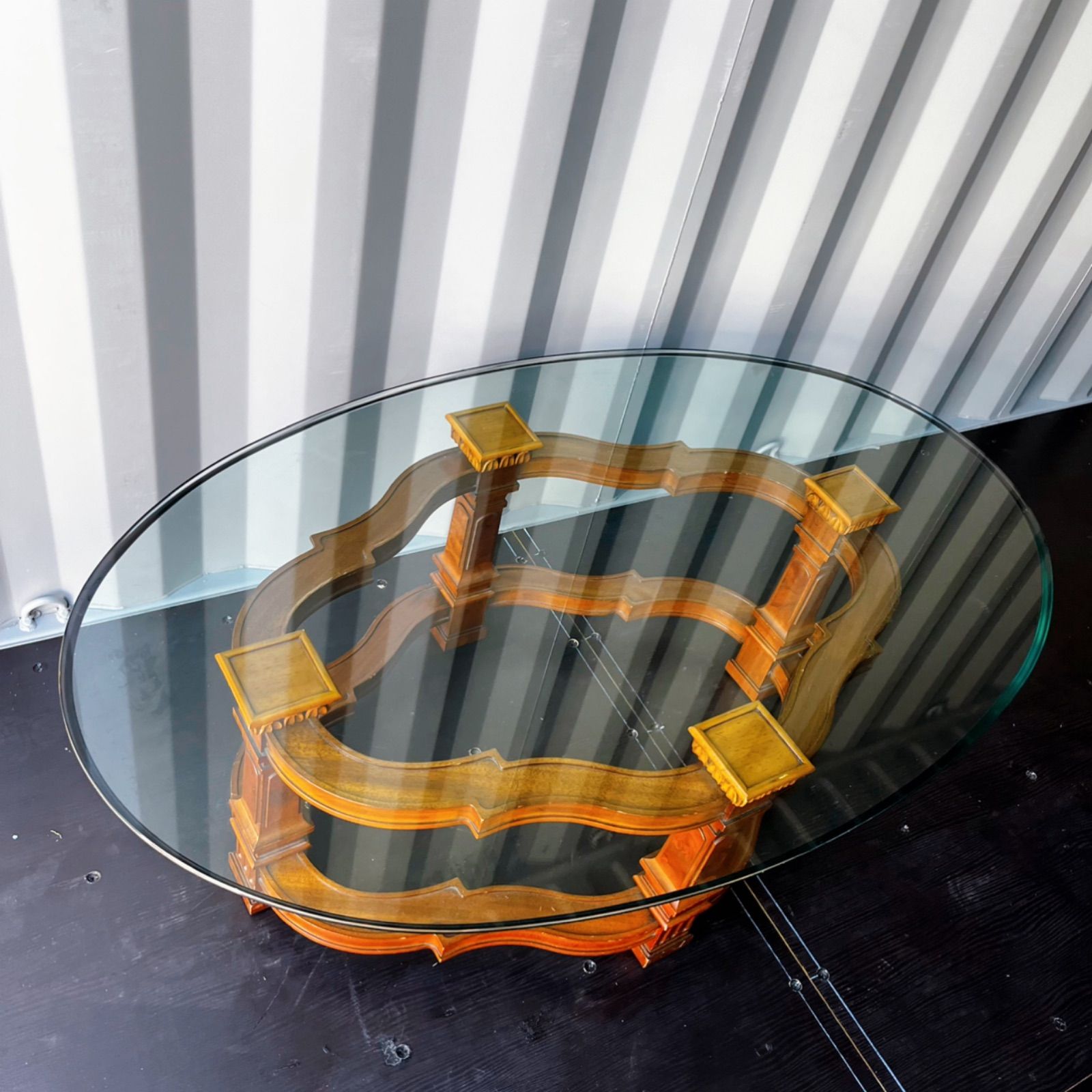 取付無料！ドレクセルヘリテイジ フランチェスカ ガラス天板カクテル