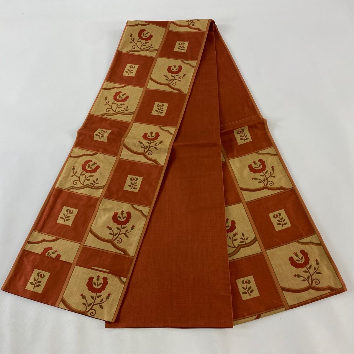 最終お値下げ　美品 証紙有　杉村織物 手織り 全通袋帯　麟（RIN）焦げ茶 最終お値下げ 美品 証紙有 杉村織物 手織り 全通袋帯 麟（RIN