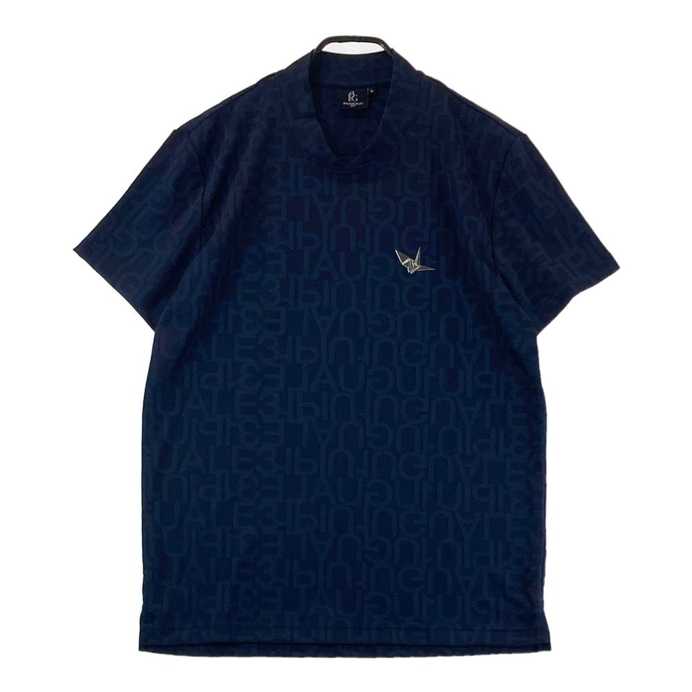 サイズ 4 1PIU1UGUALE3 GOLF GRT206 半袖モックネックTシャツ 総柄 ネイビー系 240101472631 ゴルフウェア メンズ ストスト