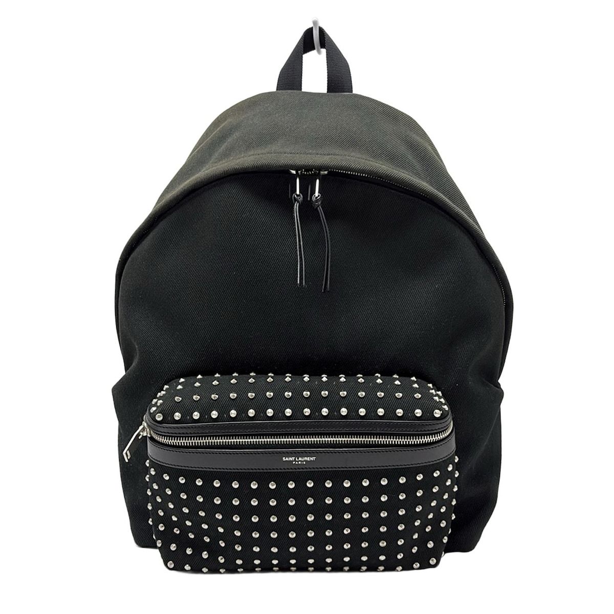 美品 SAINT LAURENT スタッズ キャンバス レザー リュック