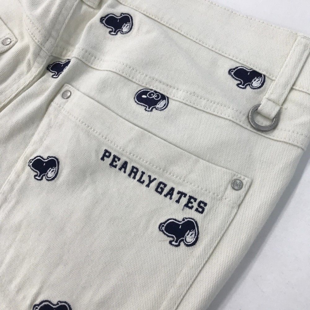サイズ：4 PEARLY GATES パーリーゲイツ PEANUTS ストレッチパンツ スヌーピー総柄 ベージュ系 [240101447344] ゴルフウェア メンズ ストスト サイズ：4 PEARLY GATES パーリーゲイツ PEANUTS ストレッチ