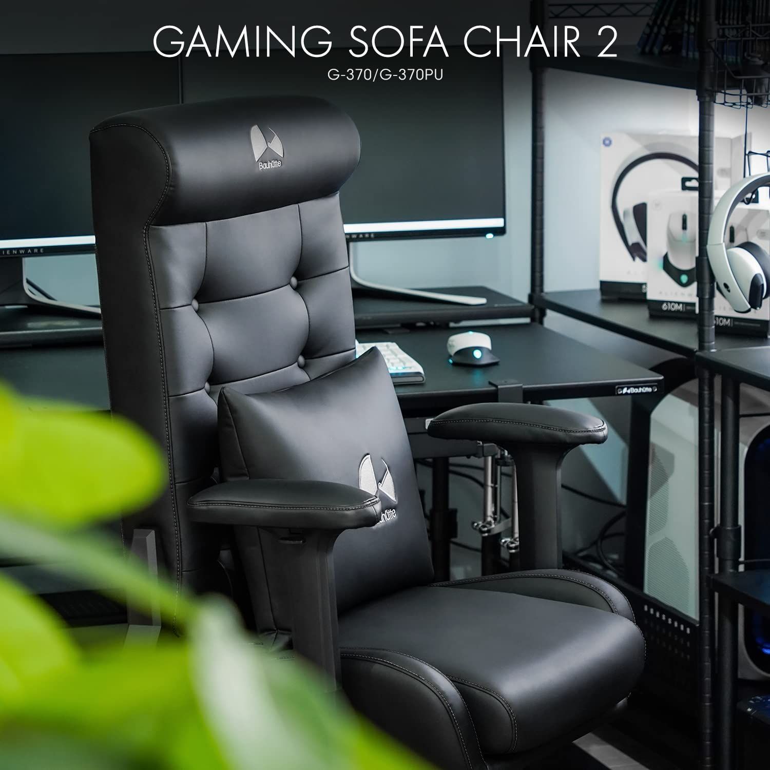 G-370-BK ブラック ゲーミングソファチェア2 ファブリックタイプ バウヒュッテ ソファみたいなゲーミングチェア Bauhutte MARWIL-DEMENAGEMENTS_CH