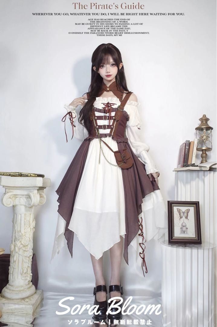 パイレーツ風ロリータセットアップ お出かけやハロウィンパーティーにも♪
