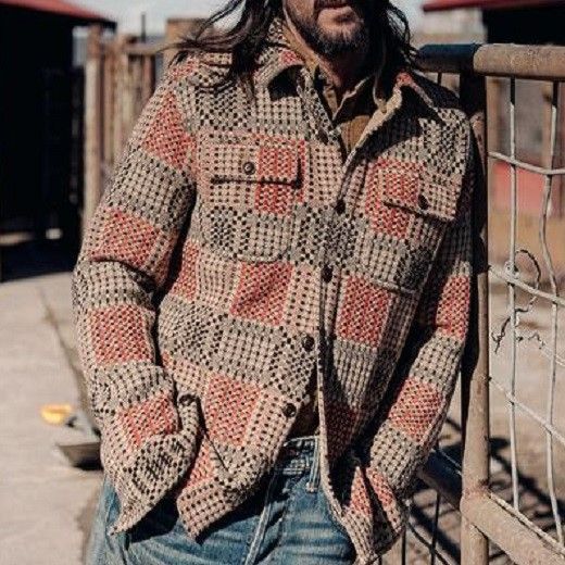 RRL ダブルアールエル ブラッシュドジャカードオーバーシャツ 新品 RRL ダブルアールエル 24AW ウールジャカードオーバーシャツ