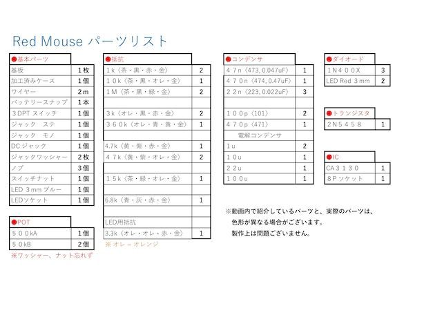 "Red Mouse" RAT系ディストーション《エフェクター自作キット》