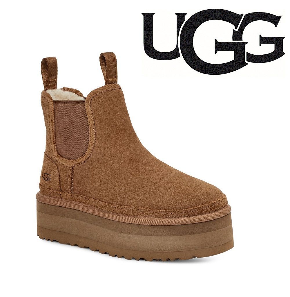 UGGブーツ】UGG アグ ブーツ ムートンブーツ ウィメンズ ニューメル プラットフォーム チェルシー レディース 厚底 W NEUMEL  PLATFORM CHELSEA CHESTNUT ブラウン 1134526 アウトレット品 新品未使用 - メルカリ