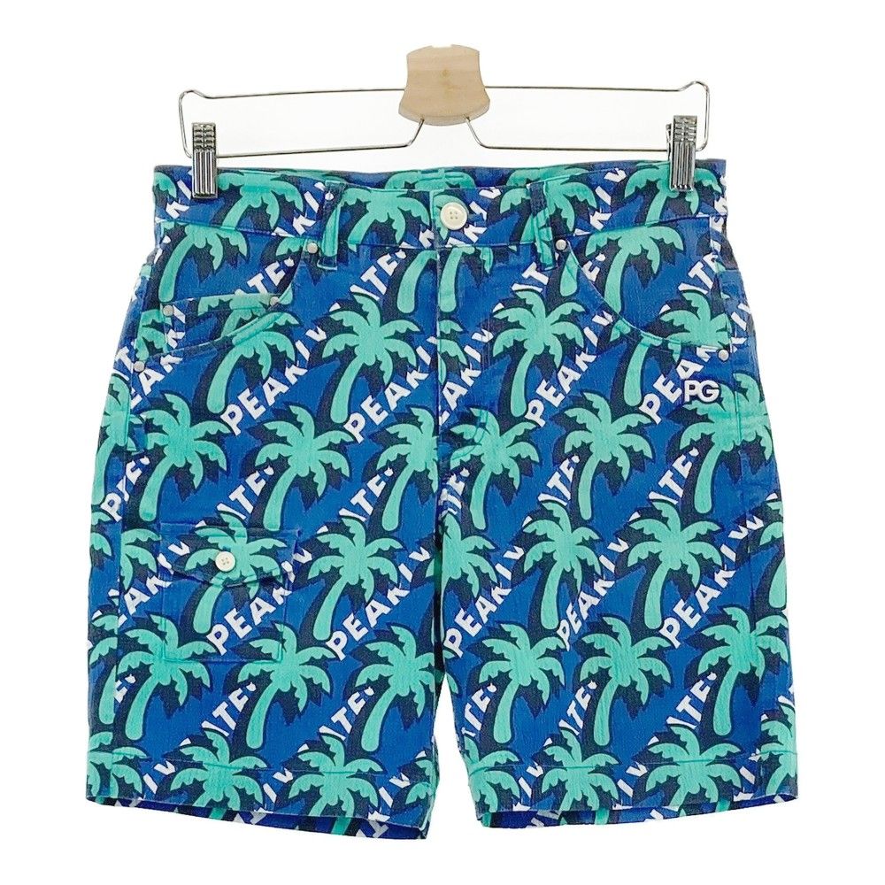 新品 パーリーゲイツ ヤシの木柄ストレッチハーフパンツ S（W72-76cm青空 サイズ：3 PEARLY GATES パーリーゲイツ ストレッチハーフパンツ ロゴ