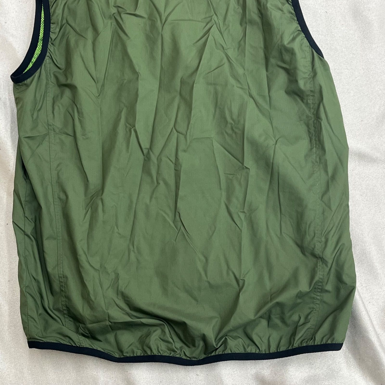 【00s】NIKE ジップアップ メッシュ ナイロンベスト カーキ XXL NIKE ナイキ 裏メッシュ フルジップ ベスト M カーキ 蛍光 緑