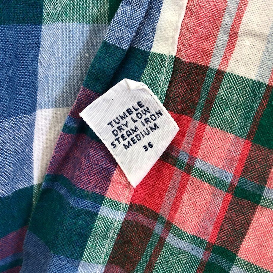 オールド90sラルフローレン織柄チェックシャツBLAKEビンテージ ポニー刺繍Ｌ 90's Ralph Lauren BLAKE 90年代 ラルフローレン ポニー刺繍