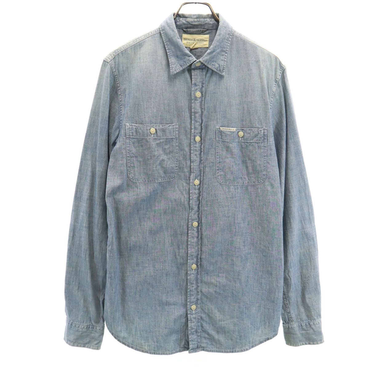 DENIMU＆SUPPLY RALPH LAUREN デニムアンドサプライ ラルフローレン 長袖 ダンガリー シャツ M ブルー メンズ 古着
